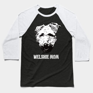 Welshie Mom Welsh Terrier Design Baseball T-Shirt